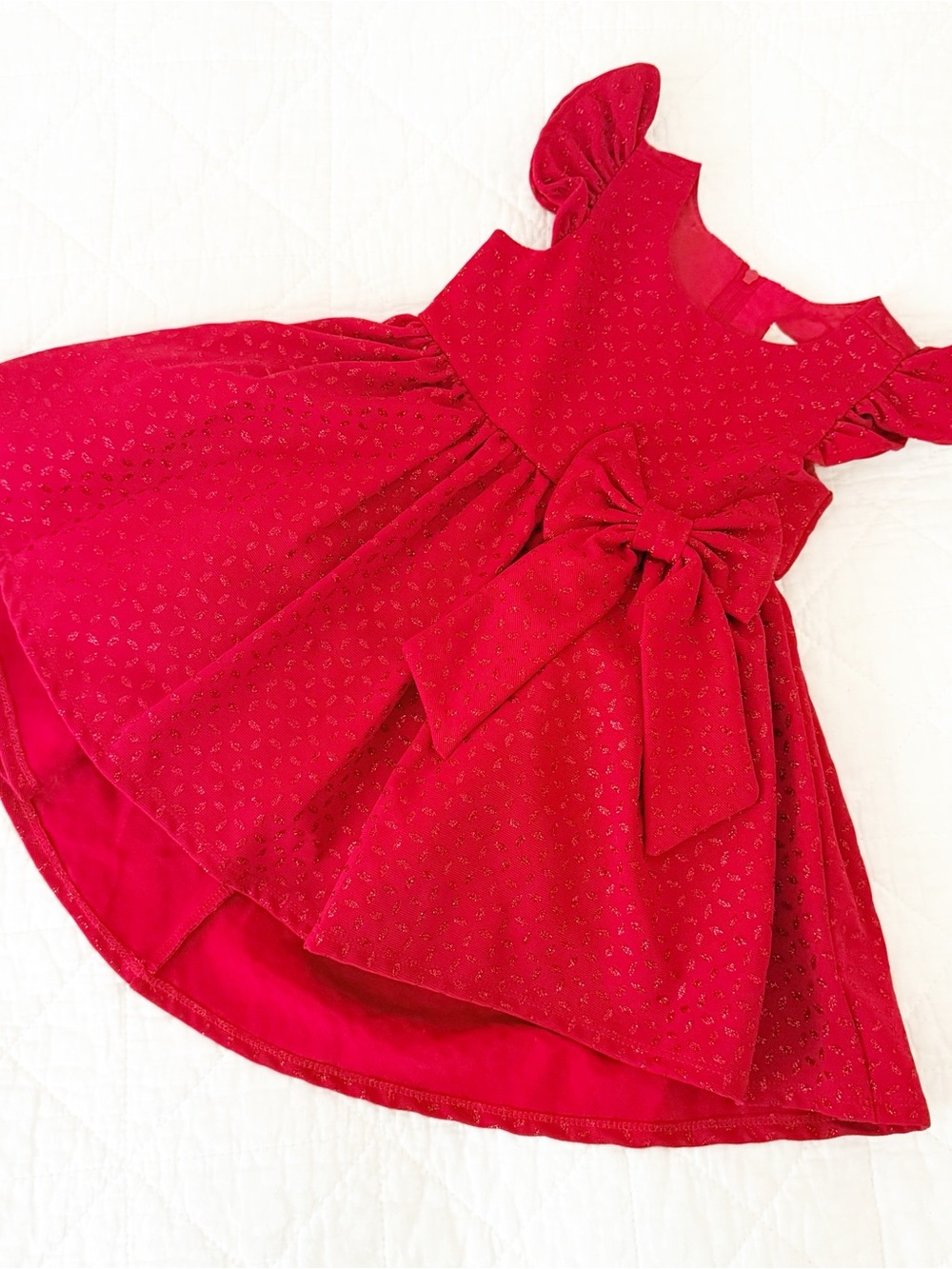 Rare Editions Kids 2T Red Sparkle Glitter Girls' Dress